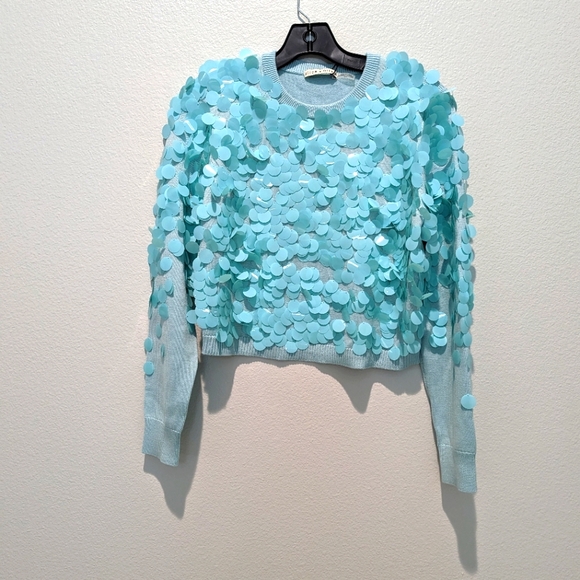 Alice + Olivia Delfina Wool Cropped Sweater - Picture 1 of 7